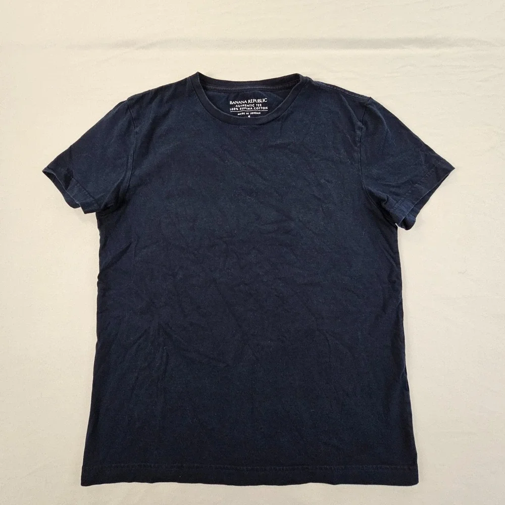 Banana Republic Authentic Tee Blue Short Sleeve Cotton T-Shirt Men's S